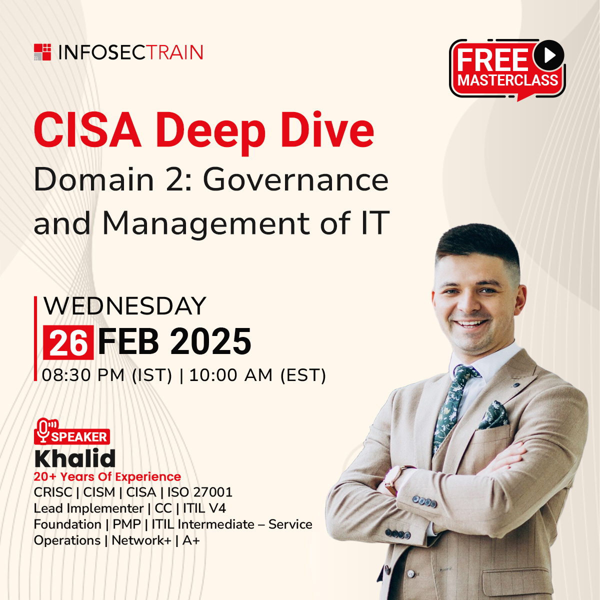 CISA Deep Dive Domain 2 – Governance and Management of IT, Online Event