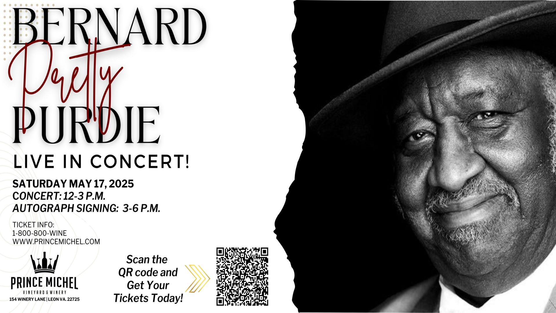 The Legendary Bernard "Pretty" Purdie Live at Prince Michel Winery!, Leon, Virginia, United States