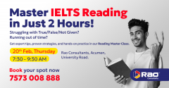 IELTS Reading Master Class - Rao Consultants