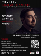 "An evening with Debussy, Ravel, Poulenc and Chopin featuring Charles Richard-Hamelin in Concert"