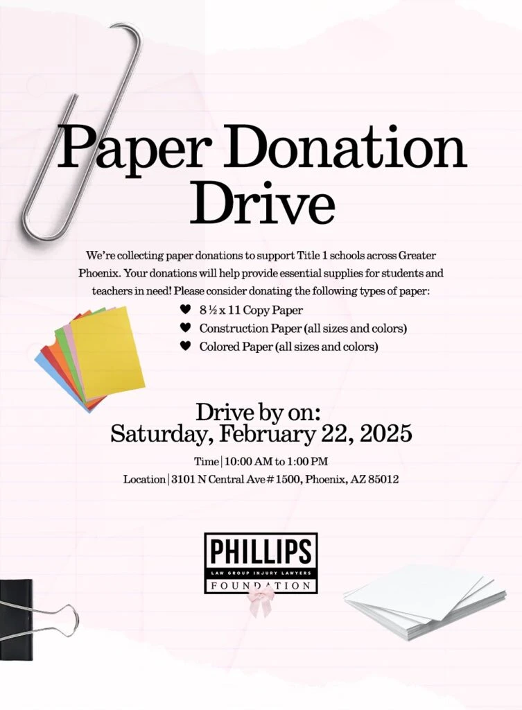Phillips Law | Greater Phoenix Paper Donation Drive, Phoenix, Arizona, United States