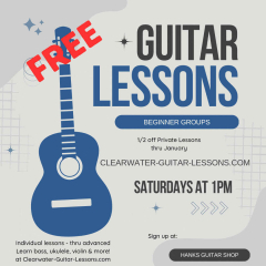 Free Group Beginner Guitar Lessons - Saturdays