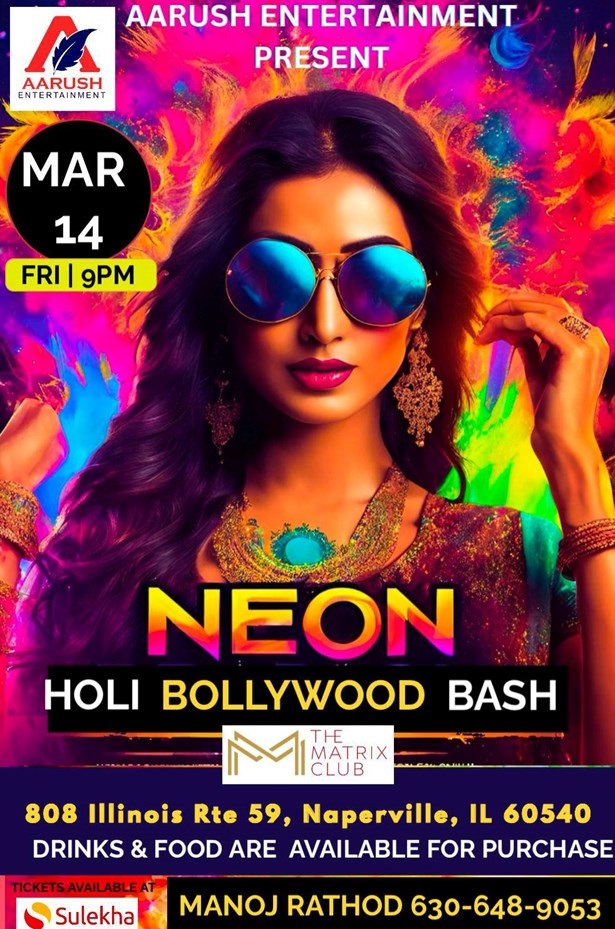 Neon Holi Bollywood Bash In Illinois, Naperville, Illinois, United States