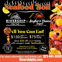 St Johns Rivership Co: Seafood Boil on the Barbara-Lee Dinner Cruise with Anglers Choice