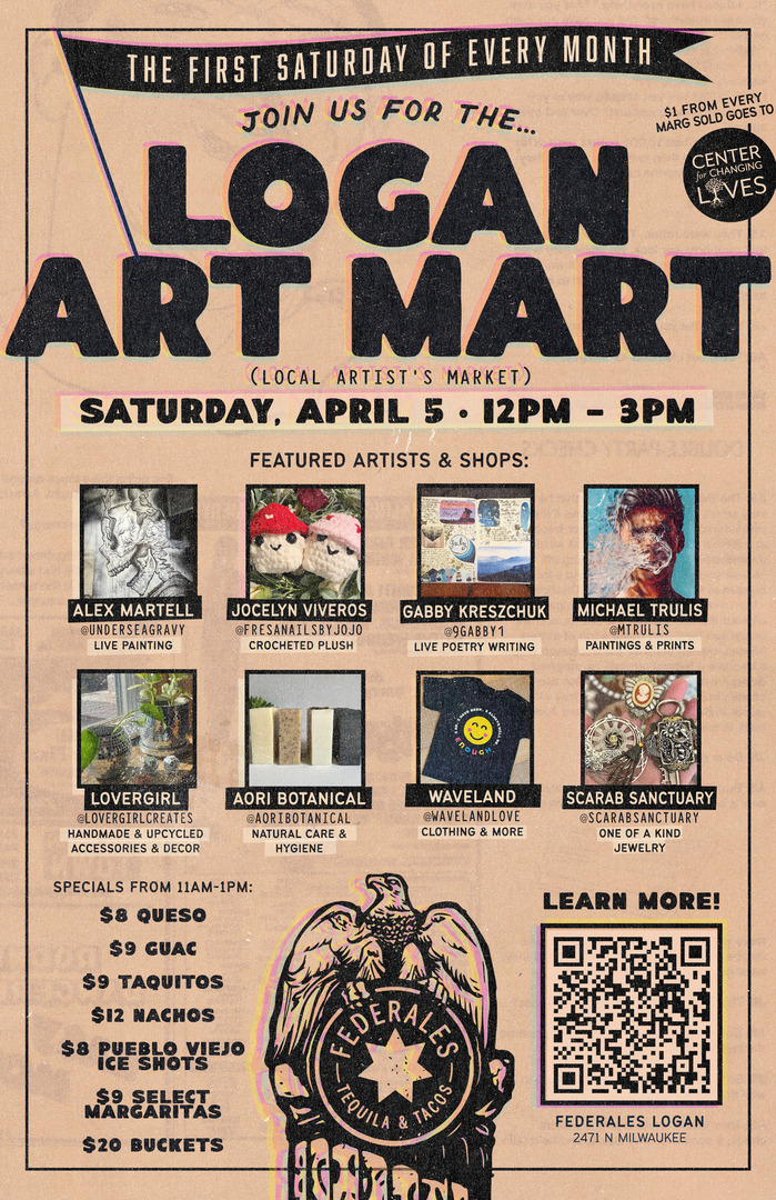 Logan Art Mart at Federales in Logan Square, Chicago, Illinois, United States