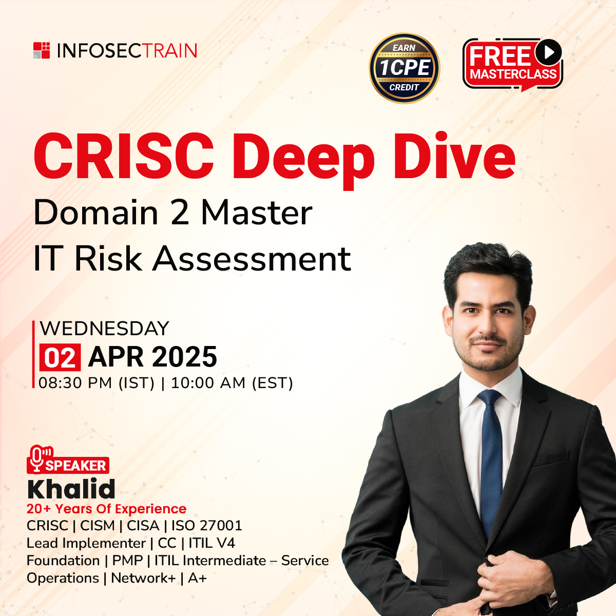 Free Masterclass on CRISC Deep Dive: Domain 2 Master IT Risk Assessment, Online Event