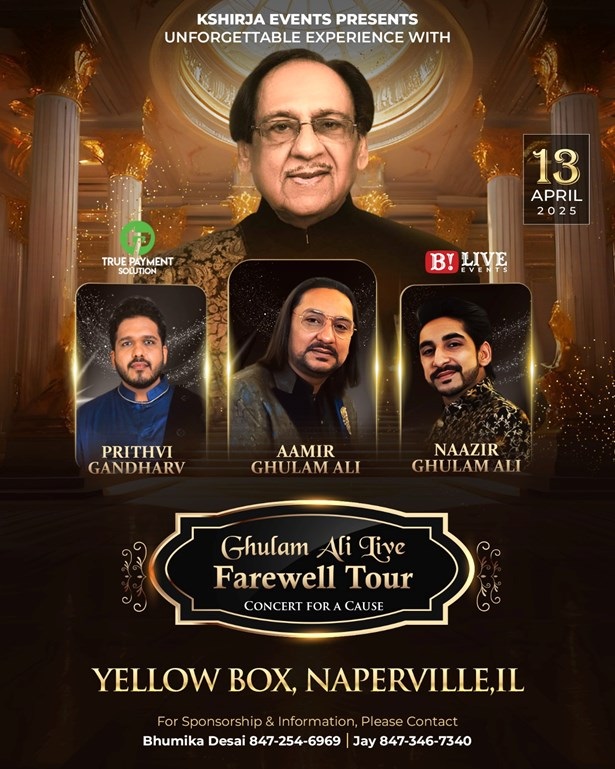 Ghulam Ali Performing Live- In Ghulam Ali Farewell Tour, Naperville, Illinois, United States