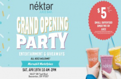 Grand Opening Celebration - Nekter Juice Bar in Beaverton, OR!