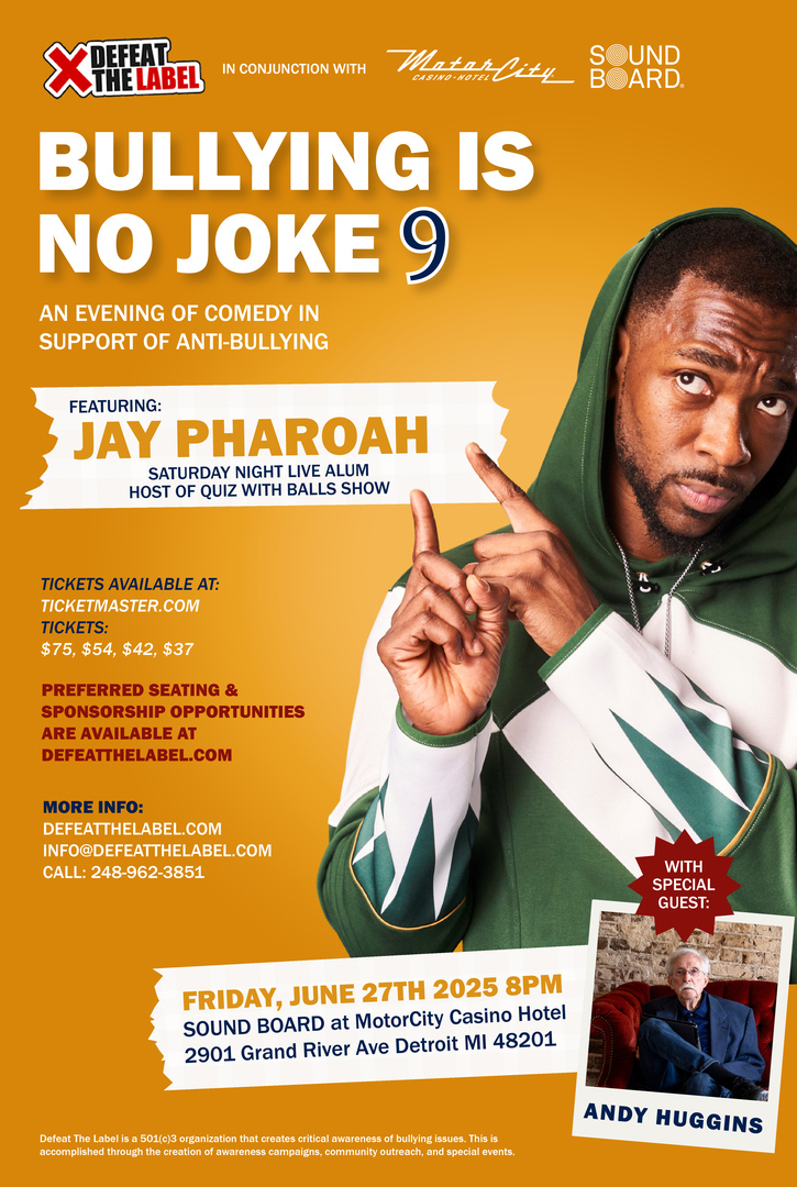 Jay Pharoah to Headline "Bullying Is No Joke 9" To Benefit Anti-Bullying Non-Profit, Defeat the Labe, Detroit, Michigan, United States