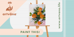 Artvana paint and sip class at Golden Hour Tea Olympia May 2025