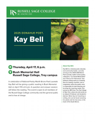 Bronx Poet Laureate Kay Bell recites at Russell Sage College on April 17