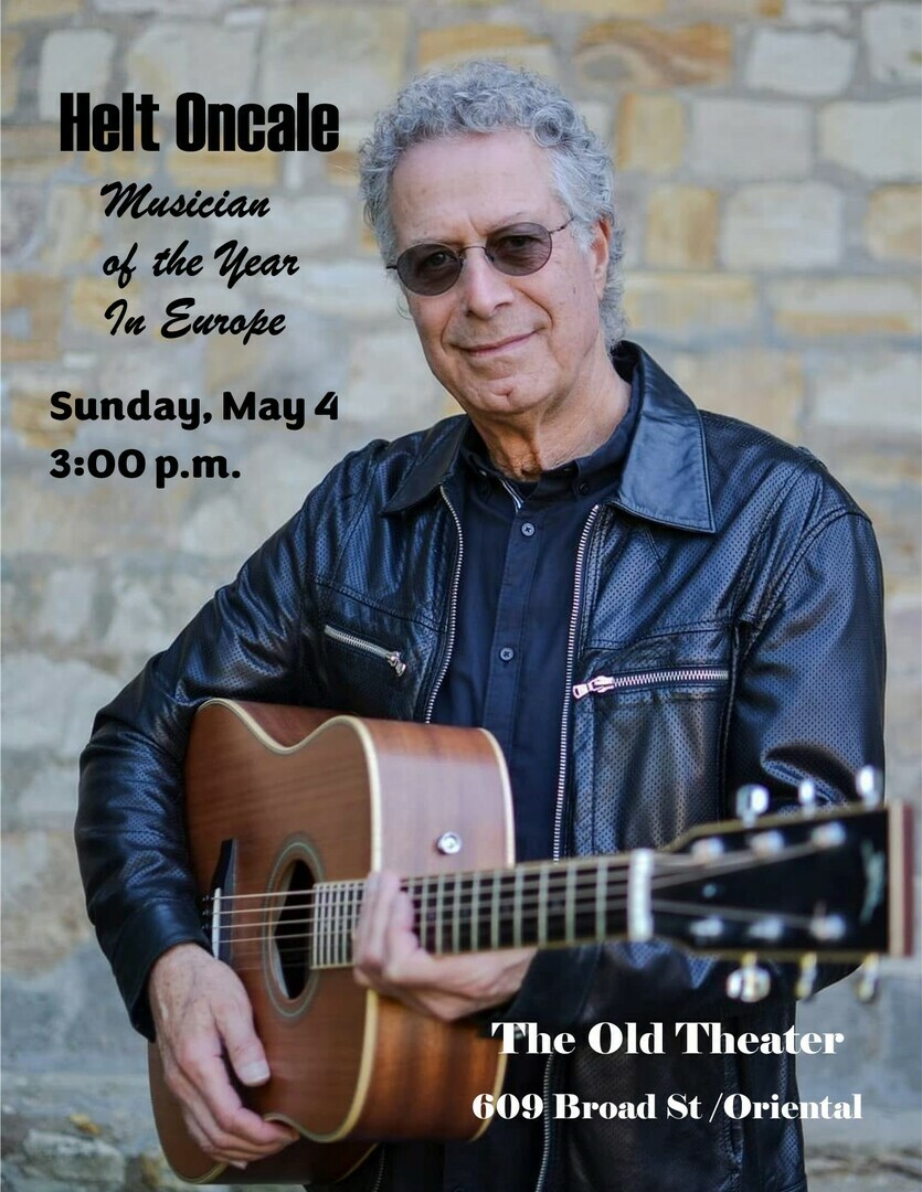 Helt Oncale, European Musician of the Year, May 4 at The Old Theater in Oriental, Oriental, North Carolina, United States