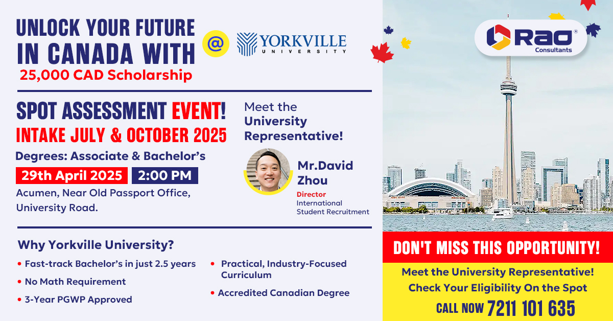 Yorkville University Spot Assessment, Ahmedabad, Gujarat, India