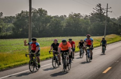 Food Bank Flyer, bicycle ride with lunch, fundraiser for Midwest Food Bank, Normal IL June 21, 2025