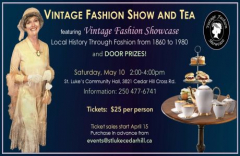 Vintage Fashion Show and Tea on Saturday, May 10th in St. Luke's Hall