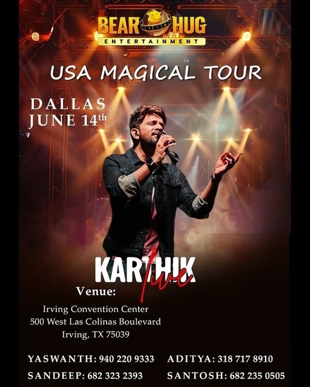 Karthik Live - Magic Tour - DALLAS (Telugu), Irion, Texas, United States