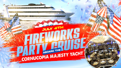 July 4th NYC Fireworks Party Cruise aboard The Cornucopia Majesty