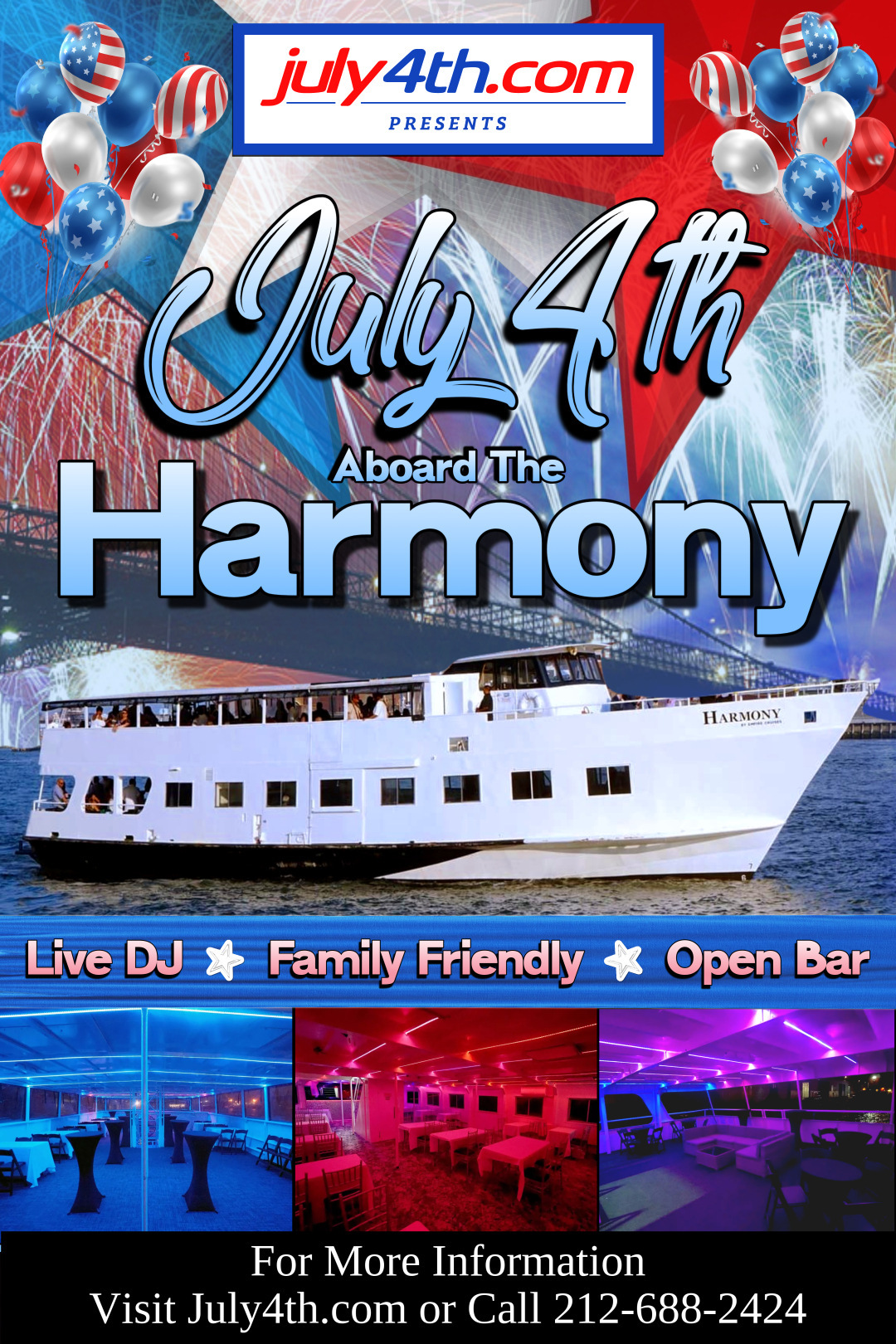 Fourth of July NYC Party Cruise aboard the Harmony Yacht, New York, United States
