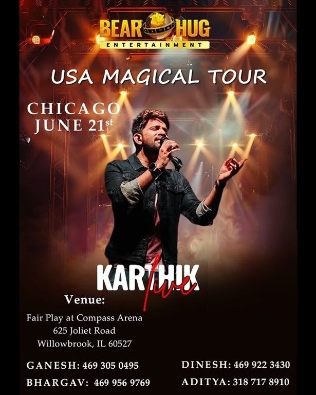 Karthik Live - Magic Tour - CHICAGO (Telugu), Will, Illinois, United States