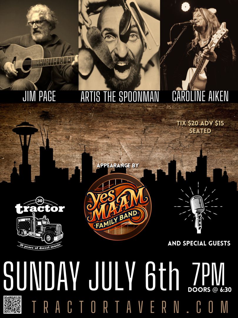 Artis The Spoonman, Jim Page, Caroline Aiken and the Yes Maam Family Band 7/6 Tractor, Seattle, Washington, United States