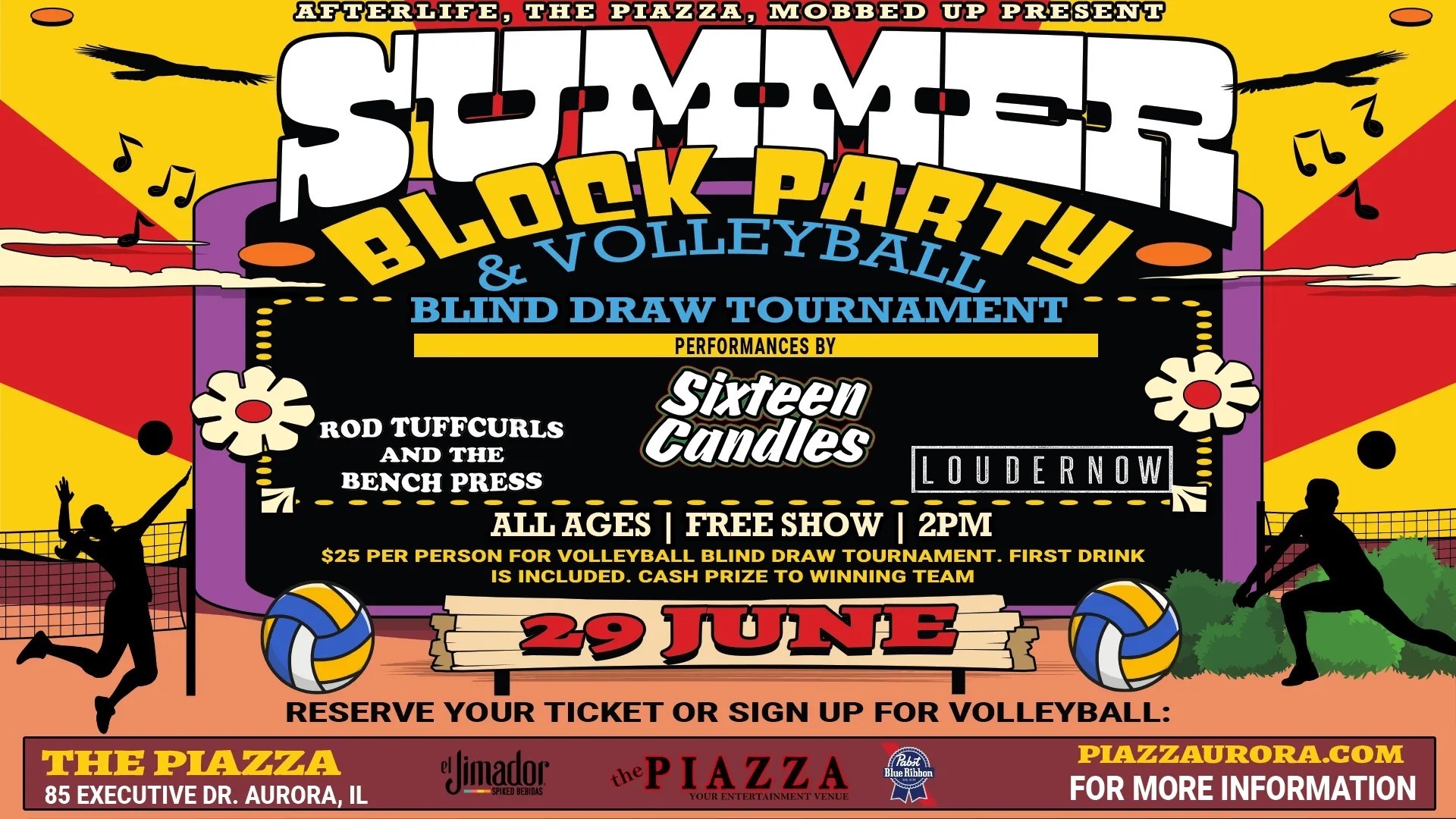 Piazza Fest: 16 Candles, Rod Tuffcurls and Loudernow FREE TIX, Aurora, Illinois, United States