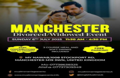 Muslim Marriage Events Manchester - Divorced/Widow Event