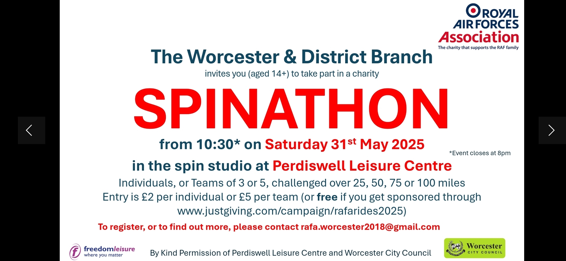 RAFA (SPIN) RIDES 2025, Worcester, England, United Kingdom