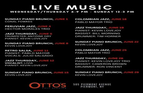 June Live Music Line-Up at Otto's Full Service, Piermont, New York, United States