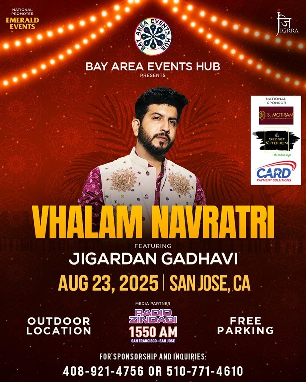 Vhalam Navratri with Jigardan Gadhavi - Garba & Dandiya Event 2025, San Jose, California, United States