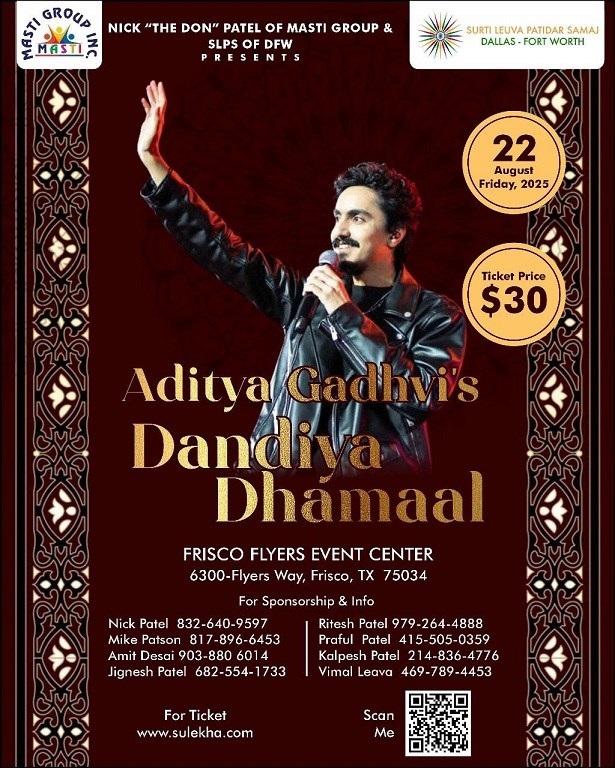 Aditya Gadhai's Dandiya Dhamaal 2025 – Dallas, Frisco, Texas, United States