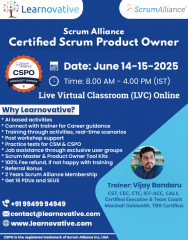 Certified Scrum Product Owner (CSPO) Certification | 14-15 June 2025 | Live Virtual Classroom (LVC) by Learnovative