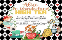 Alice in Wonderland Themed High Tea Dining Cruise in Sanford, Florida on Lake Monroe On 20 June 2025