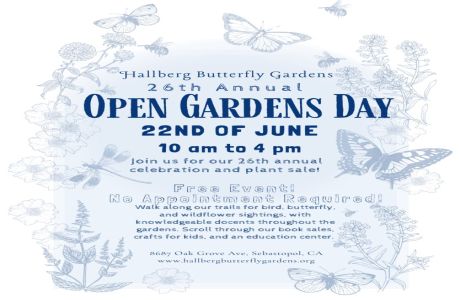 Hallberg Butterfly Gardens Open Gardens Day, Sebastopol, California, United States