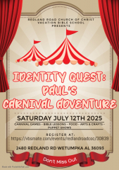 "Identity Quest: Paul's Carnival Adventure" - Redland Road church of Christ Vacation Bible School
