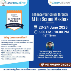 AI for Scrum Masters | 23-24 June 2025 | Live Virtual Classroom (Weekday Batch)| Learnovative