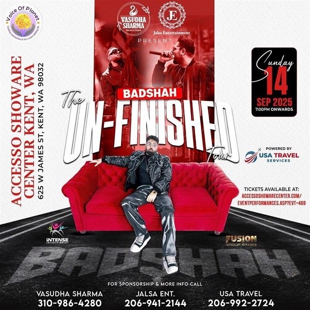 Badshah Unfinished Tour Live in Washington 2025, Kent, Washington, United States