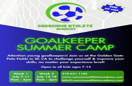 Goalkeeper Summer Camp in San Francisco Golden Gate Park Polo Fields from July 7th to July 18th, San Francisco, California, United States