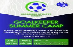 Goalkeeper Summer Camp in San Francisco Golden Gate Park Polo Fields from July 7th to July 18th