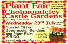 Plant Hunters' Fair at Cholmondeley Castle Gardens on Wednesday 23rd July