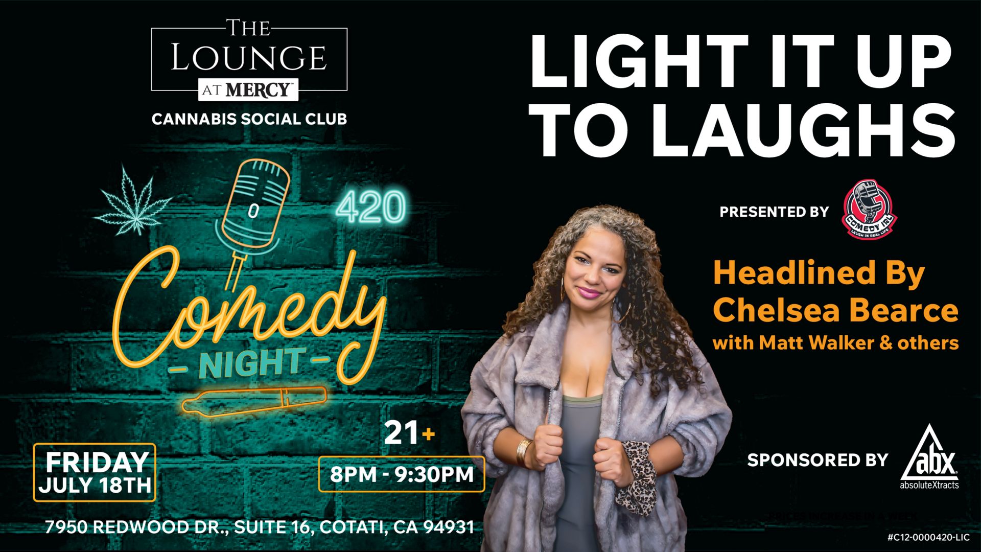 Comedy Night: The Lounge at Mercy with Chelsea Bearce, Cotati, California, United States