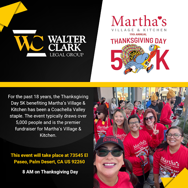 Martha’s Village & Kitchen’s 19th Annual Thanksgiving Day 5K, Palm Desert, California, United States