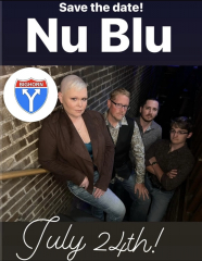 A family event! Nu Blu will be playing live on the patio under the tent at the Big horn Y