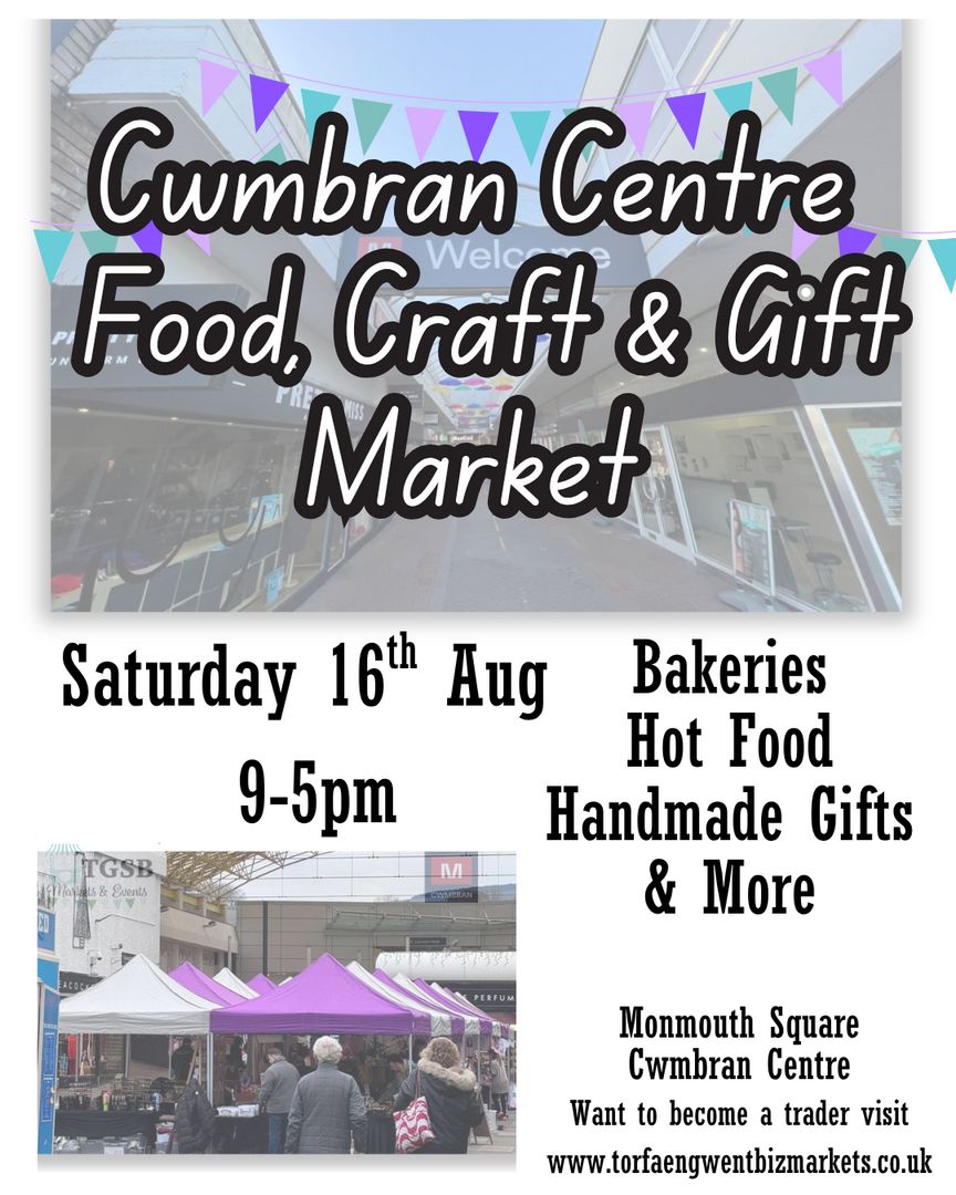Cwmbran Centre Food Craft and Gift Market, Cwmbran, Wales, United Kingdom