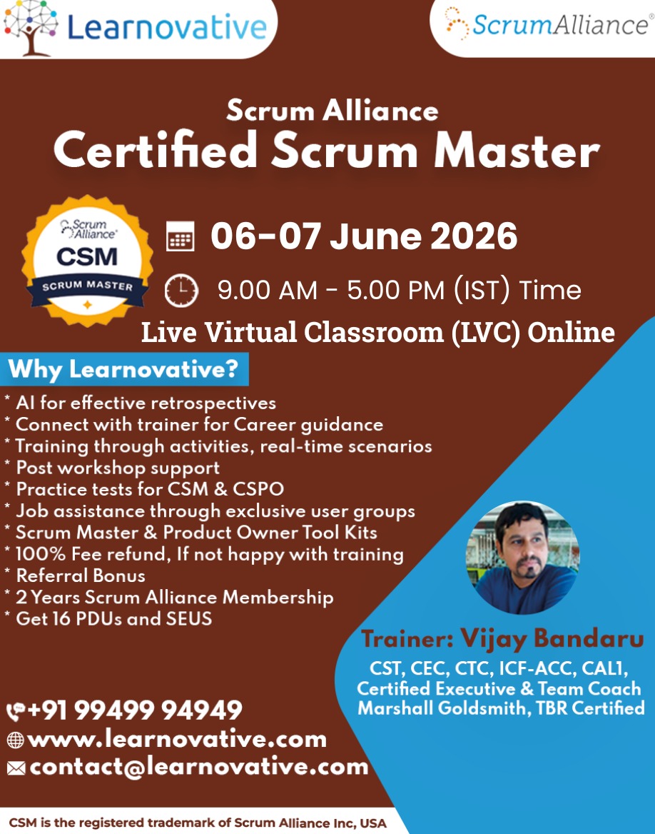 Certified Scrum Master (CSM®) Certification 06 – 07 June 2026 ...