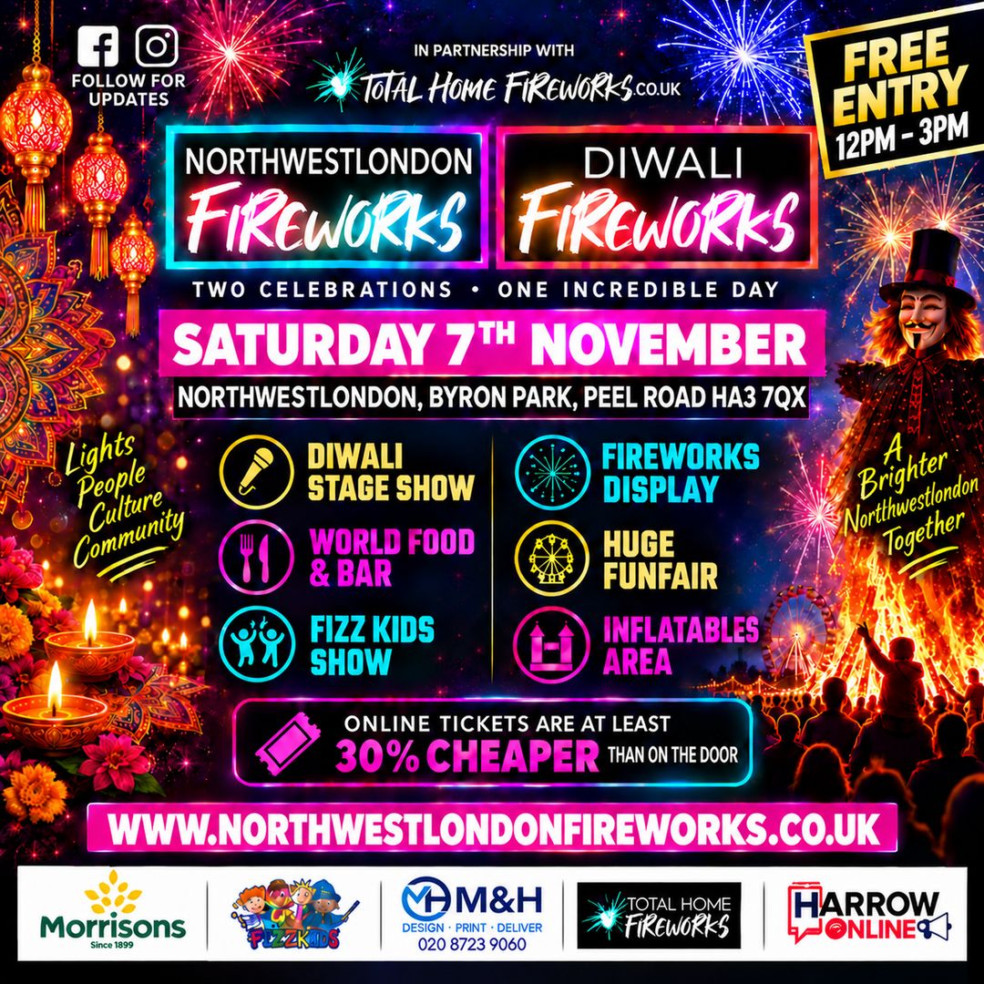 Fayer Works Display London and Harrow Fireworks Display – Saturday 7th November 2026 ...