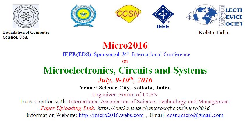 Micro Electronics Conference 2016, Kolkata, West Bengal, India