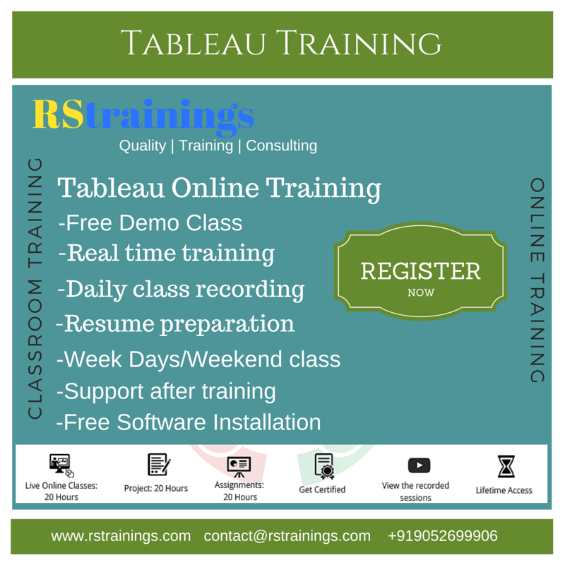 TABLEAU Online Training classes in Hyderabad,India|USA|UK|Australia|Free Demo, Online Courses, USA|UK|Australia