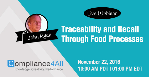 Training by Compliance4all on Traceability and Recall Through Food Processes, San Francisco, California, United States