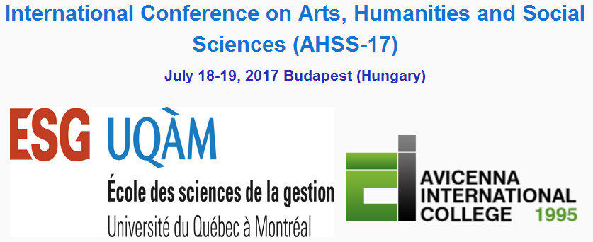International Conference on Arts, Humanities and Social Sciences (AHSS-17), Orczy út 3, Budapest, Hungary