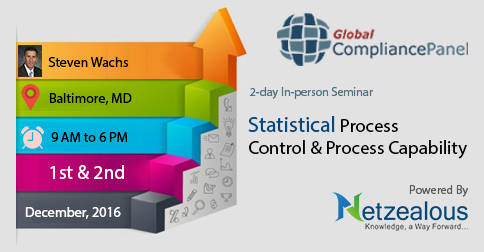 Statistical Process Control & Process Capability – GlobalCompliancePanel 2016, Baltimore, Maryland, United States